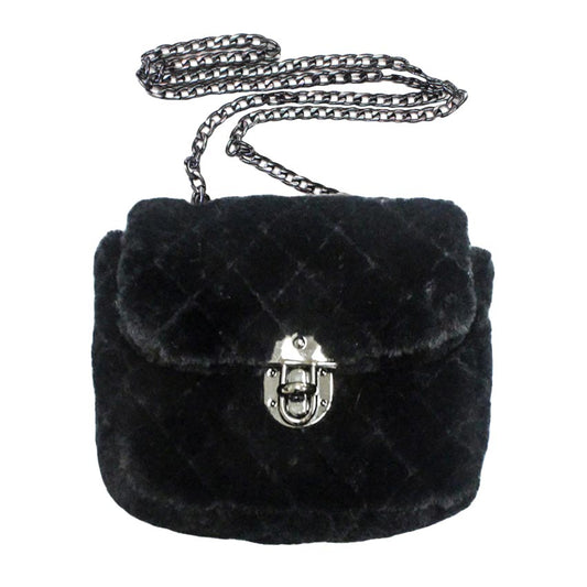 Madeline Love — Solid Faux Fur Crossbody Bag