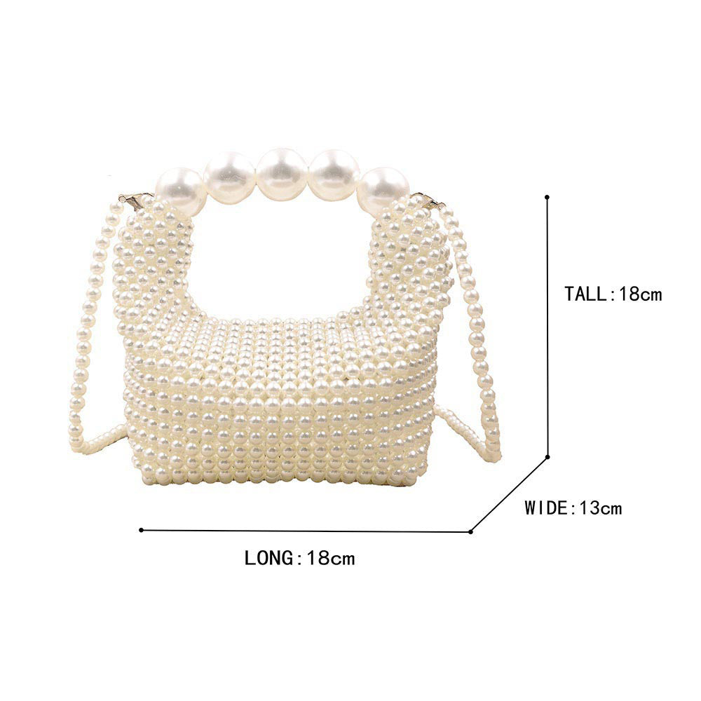 Pearl Beaded Mini Handbag – Top Handle & Crossbody Bag