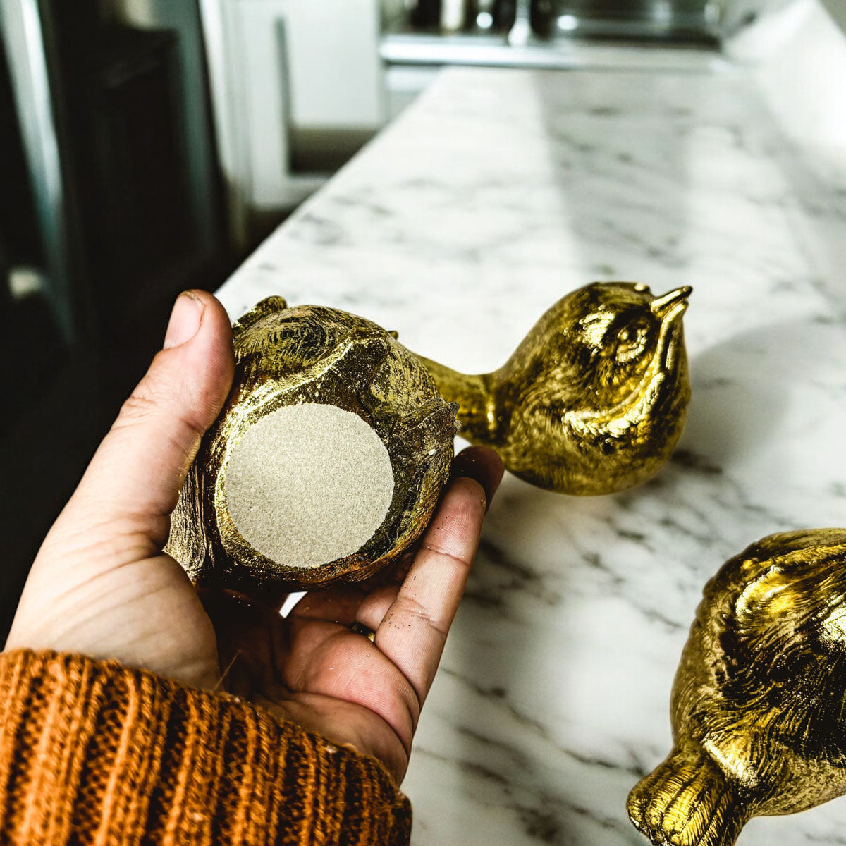 Gold Wise Bird Figurines – See No Evil, Hear No Evil, Speak No Evil