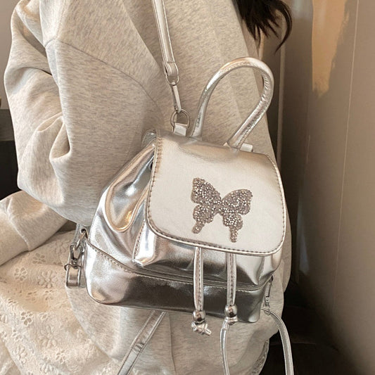 Silver Butterfly Mini Backpack – Women's Fashion Backpack