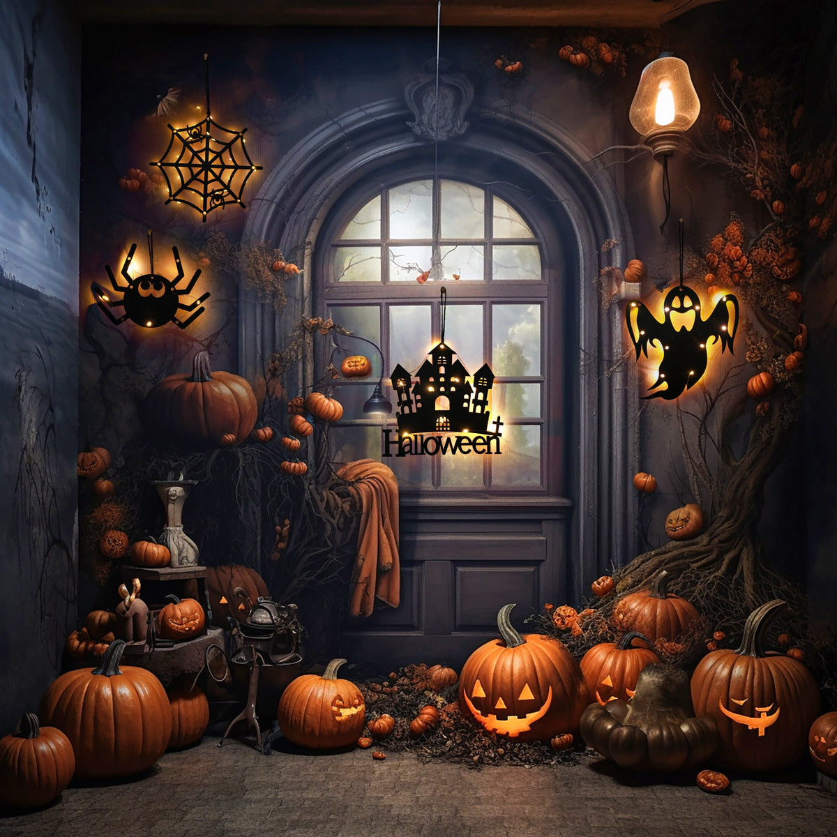 Halloween LED Decorative Lights – Pumpkin, Ghost, Witch & More