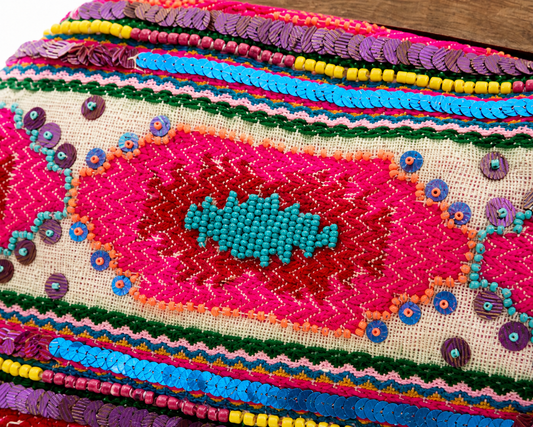 Hot Pink Beaded Statement Clutch – Embroidered Handbag