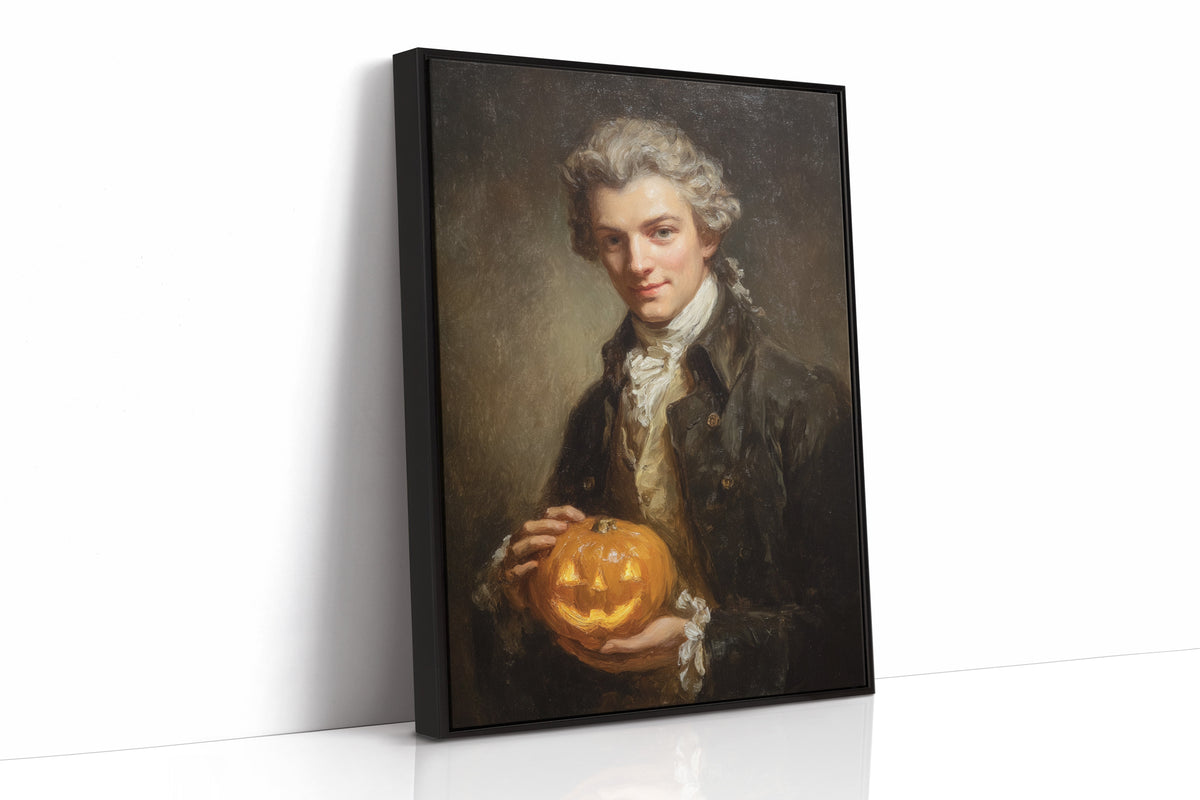 A Smile Beneath the Lantern's Glow – Halloween Wall Art