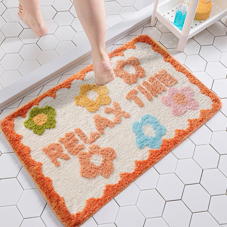 Floral Non-Slip Bath Mat – Cute Bathroom Rug
