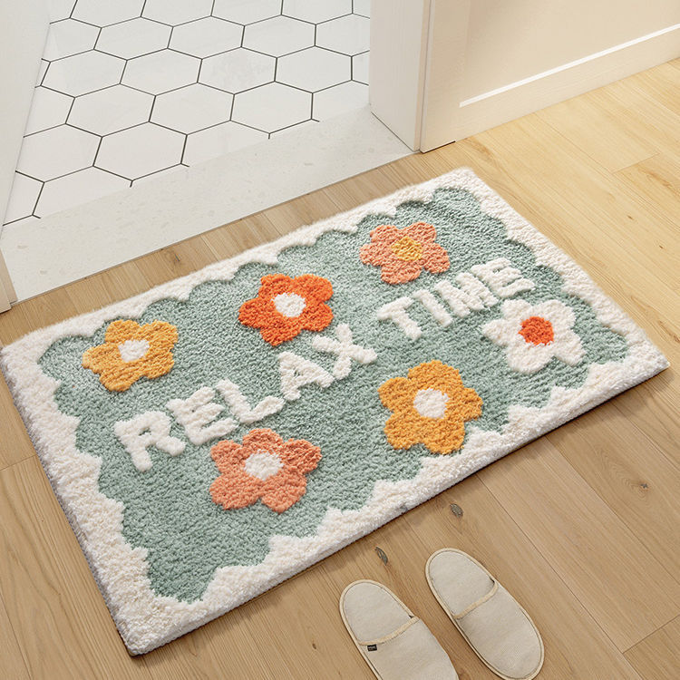 Floral Non-Slip Bath Mat – Cute Bathroom Rug
