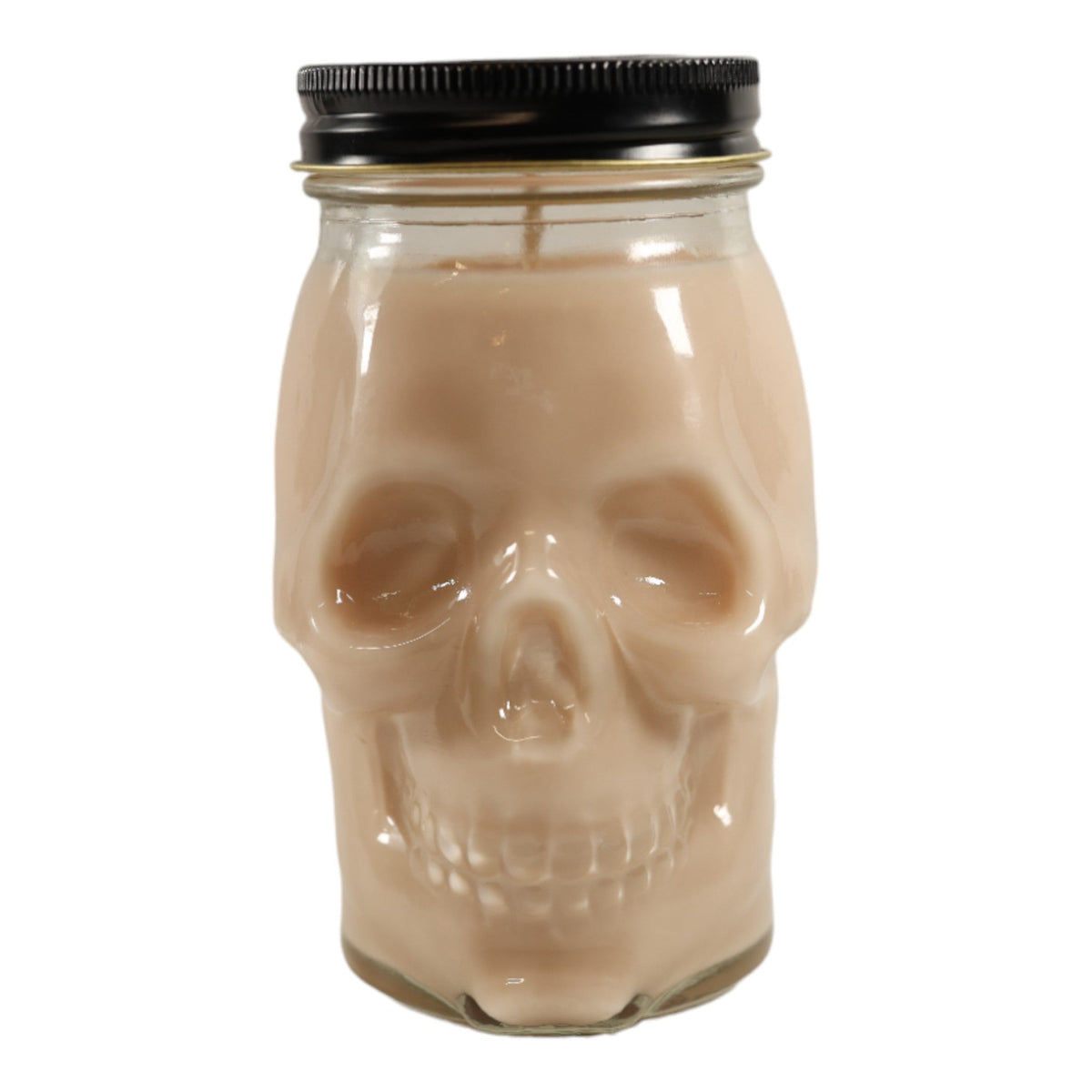Mahogany Teakwood Skull Candle