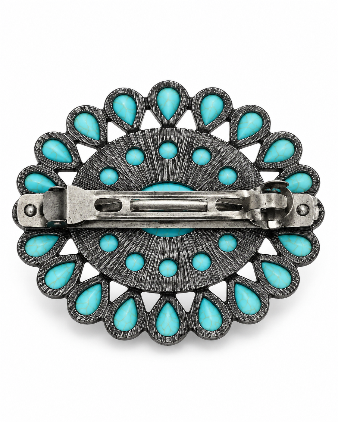 Desert Halo Turquoise-Tone Western Hair Barrette