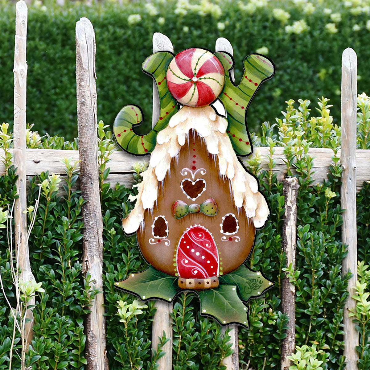 Joy Gingerbread House Door Hanger