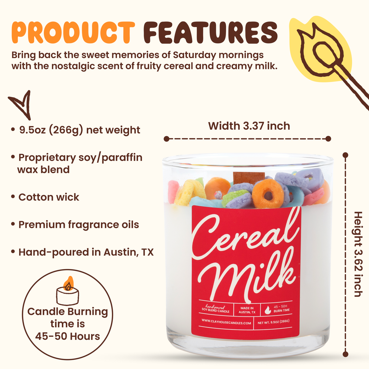 Clay House Candles — Cereal Milk Container Candle