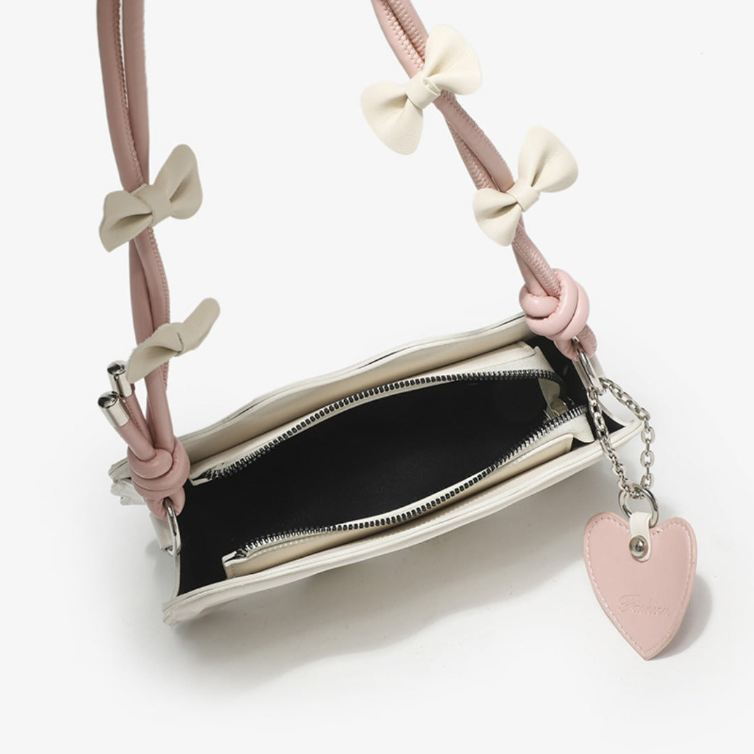 Bow Charm Scalloped Shoulder Bag – Women's Hobo Bag