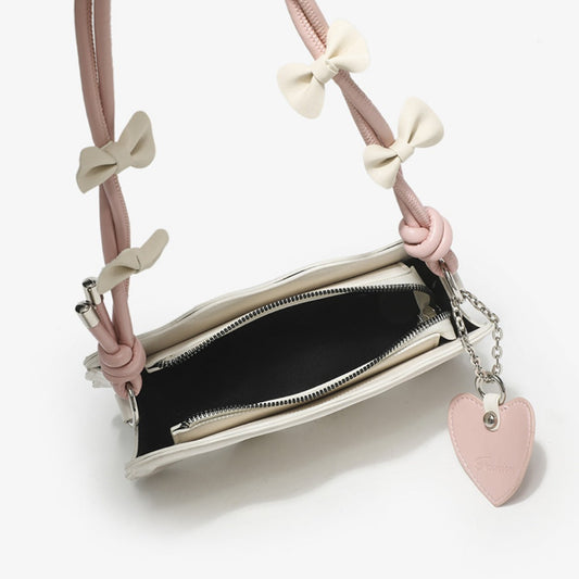 Bow Charm Scalloped Shoulder Bag – Women's Hobo Bag