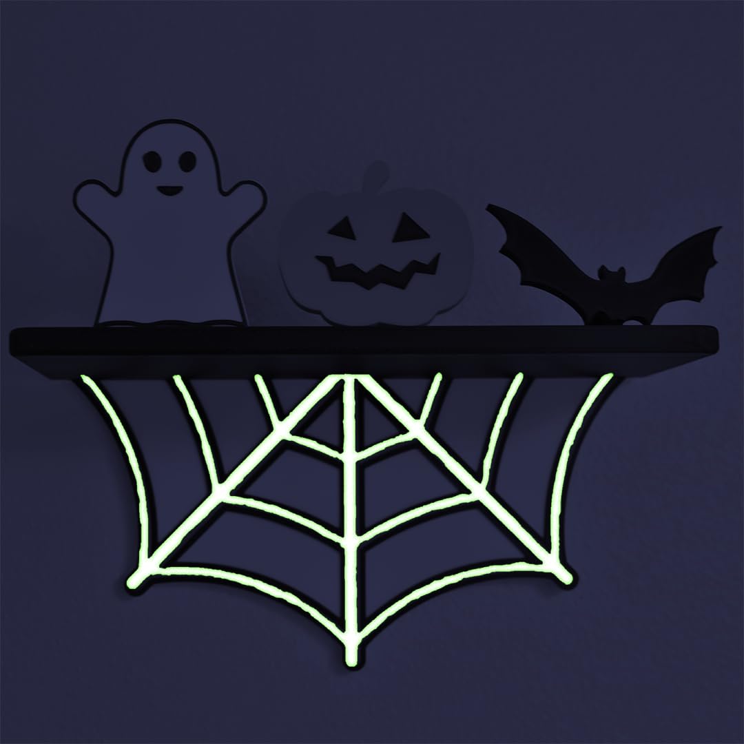Spider Web Floating Halloween Shelf