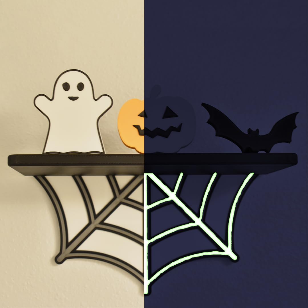 Spider Web Floating Halloween Shelf