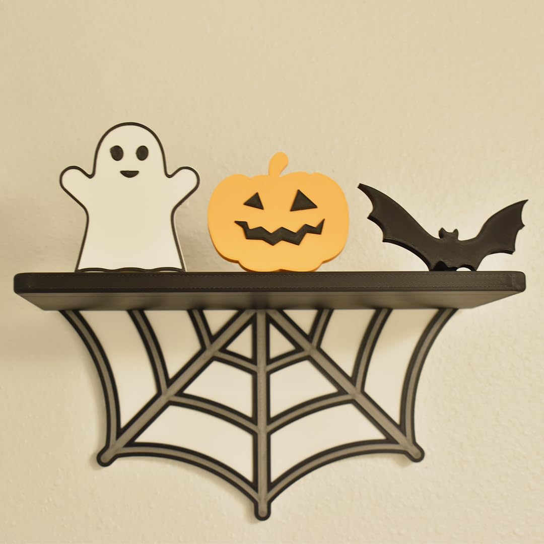 Spider Web Floating Halloween Shelf