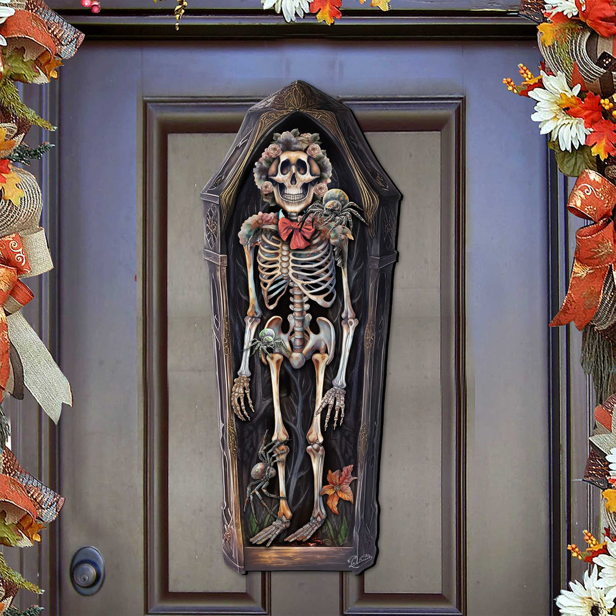 Halloween Skeleton Coffin Door Hanger – G. Debrekht