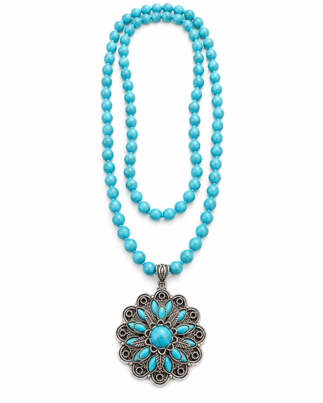 Desert Bloom Turquoise-Tone Western Statement Necklace