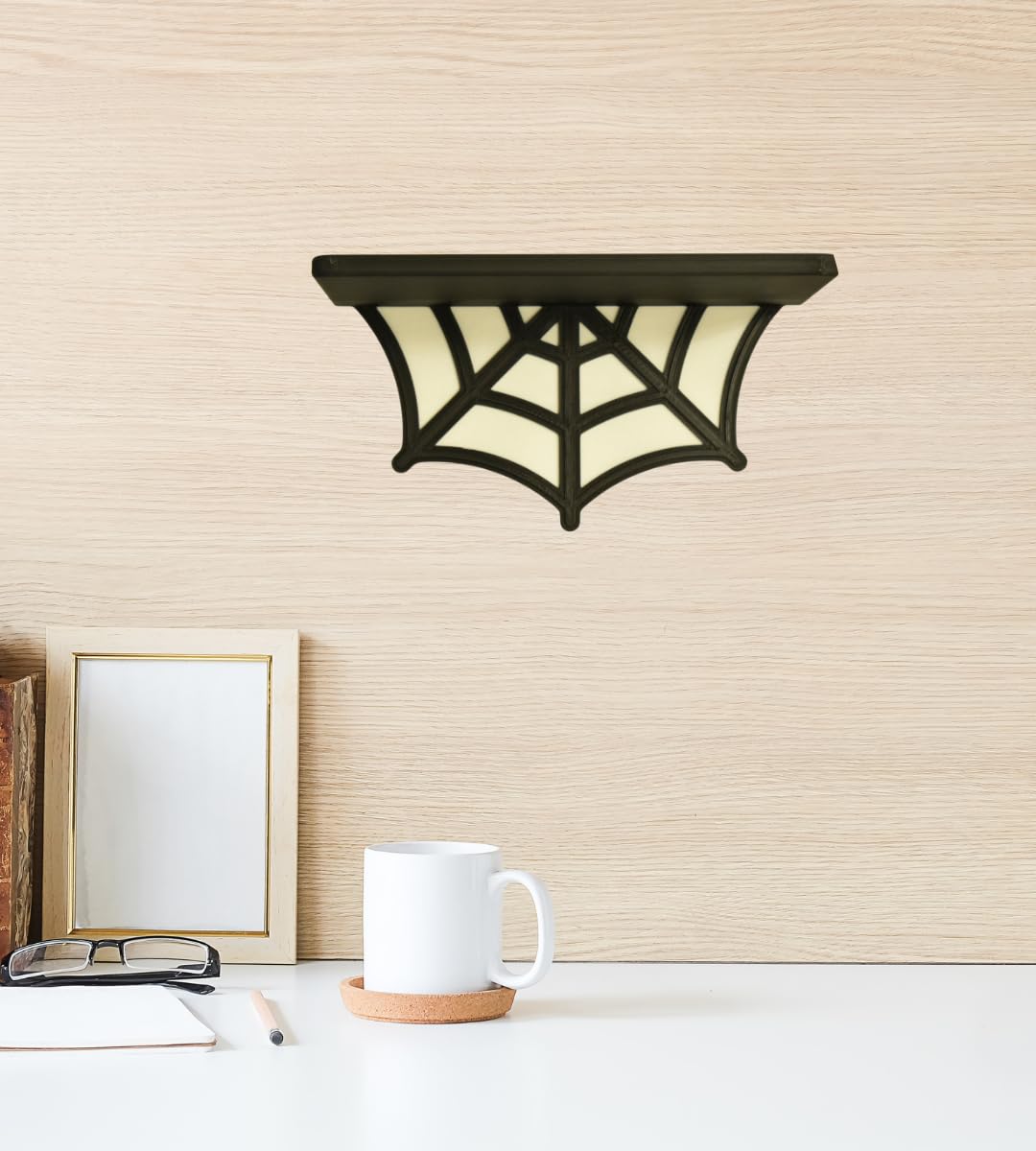 Spider Web Floating Halloween Shelf