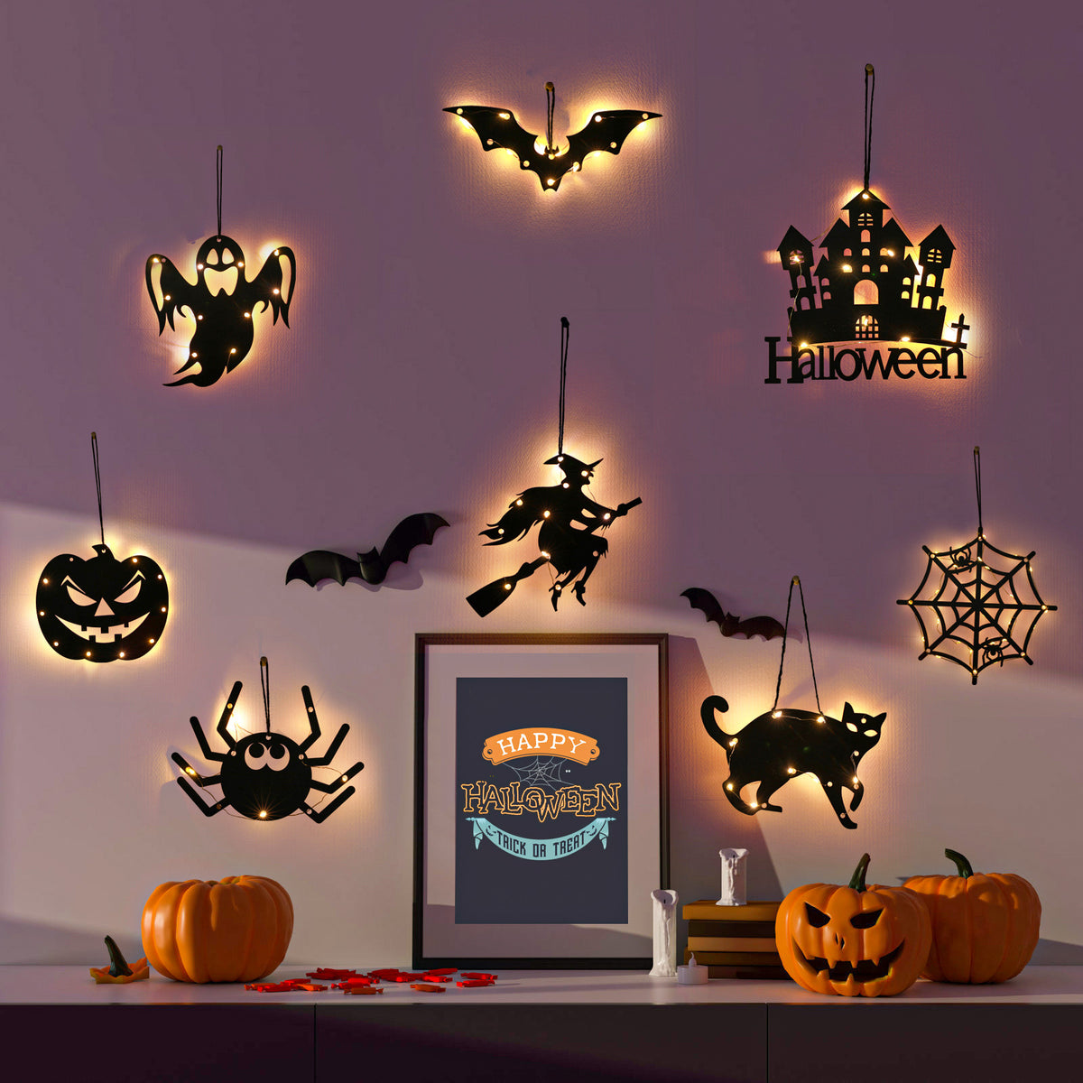 Halloween LED Decorative Lights – Pumpkin, Ghost, Witch & More