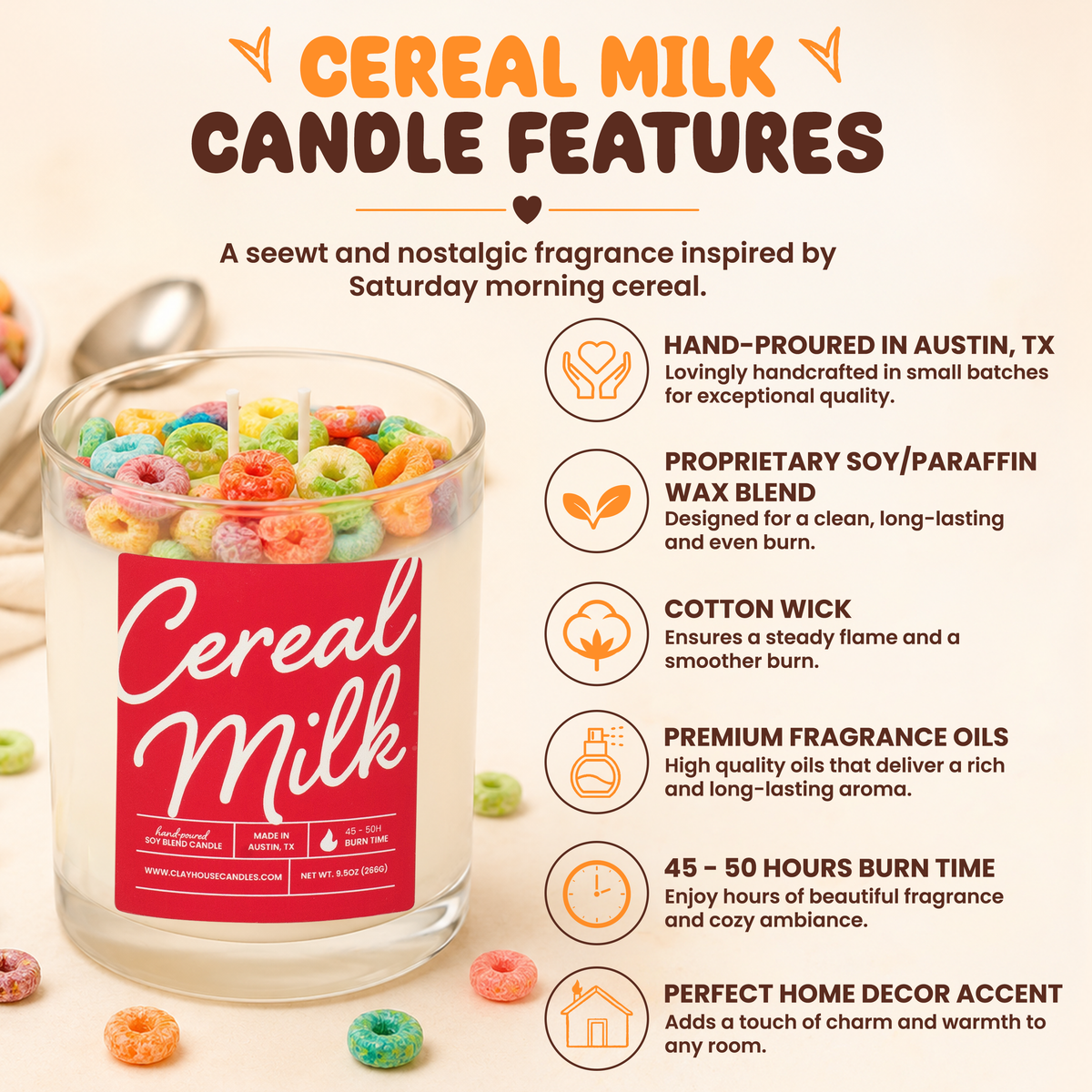 Clay House Candles — Cereal Milk Container Candle