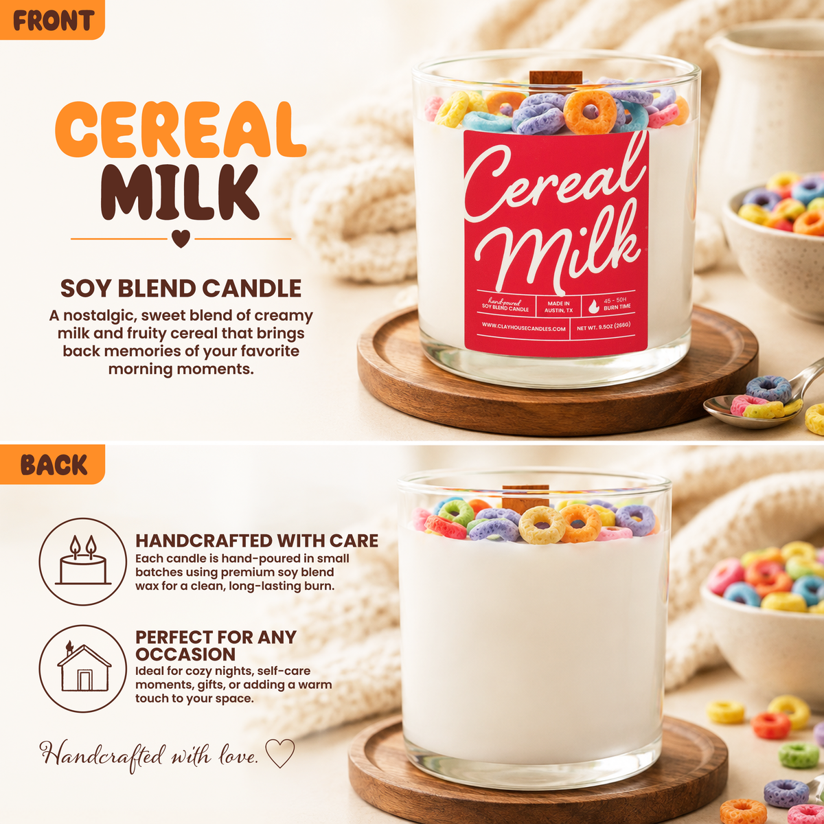 Clay House Candles — Cereal Milk Container Candle