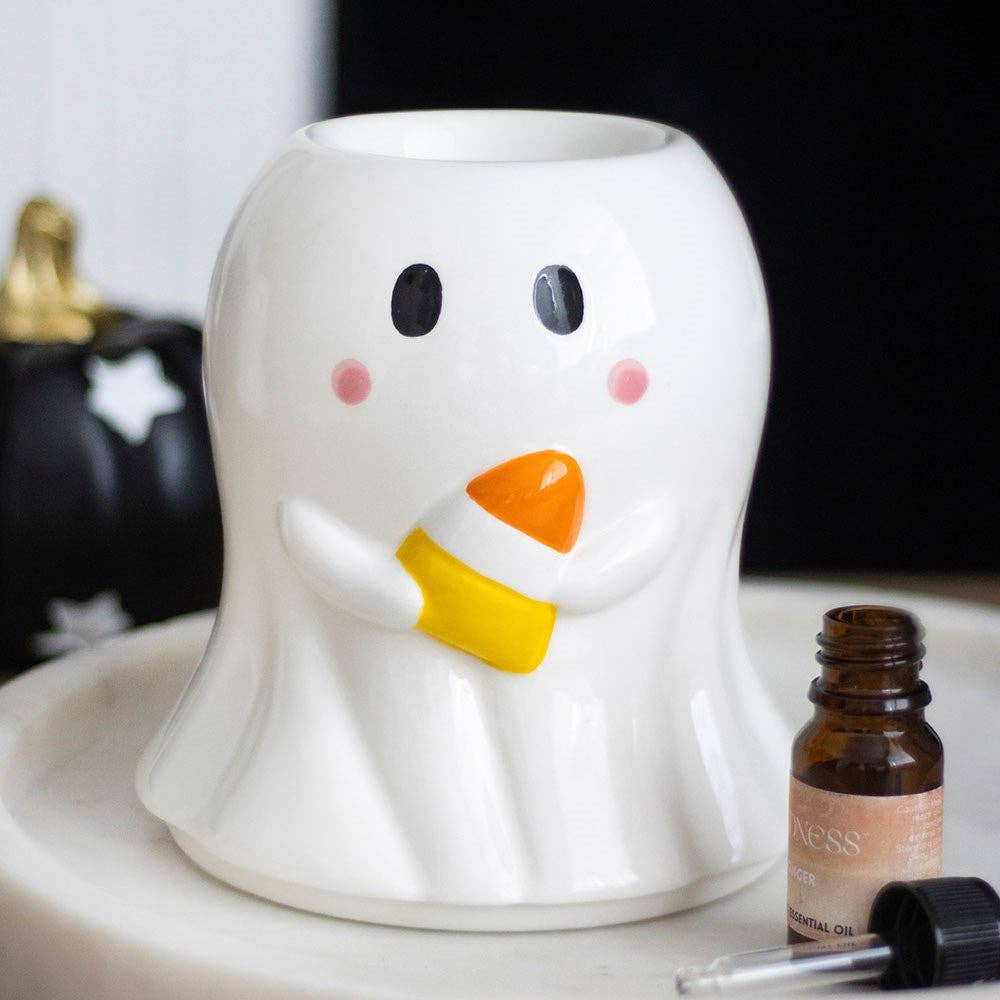 Candy Corn Ghost Ceramic Oil Burner & Wax Warmer