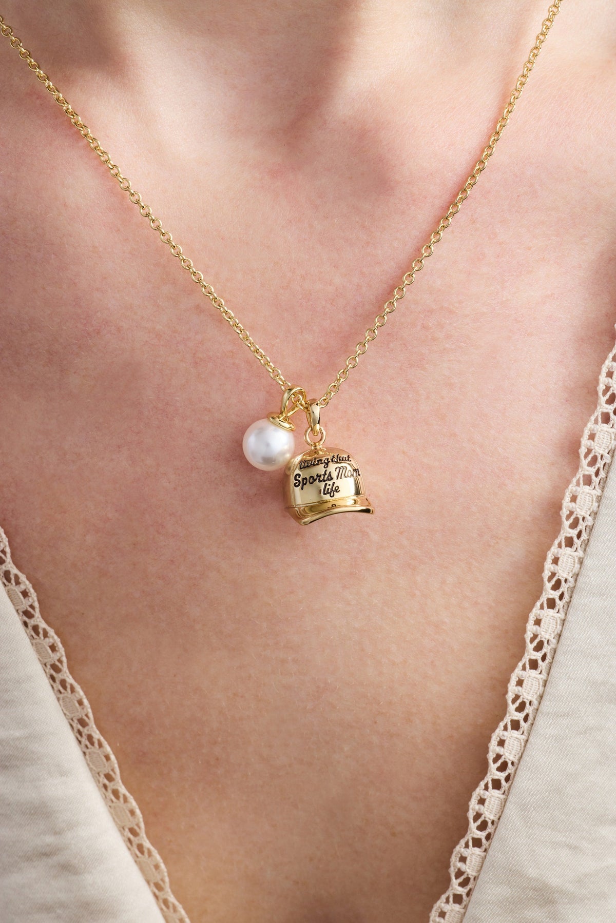 Living That Sports Mom Life Baseball Charm Necklace