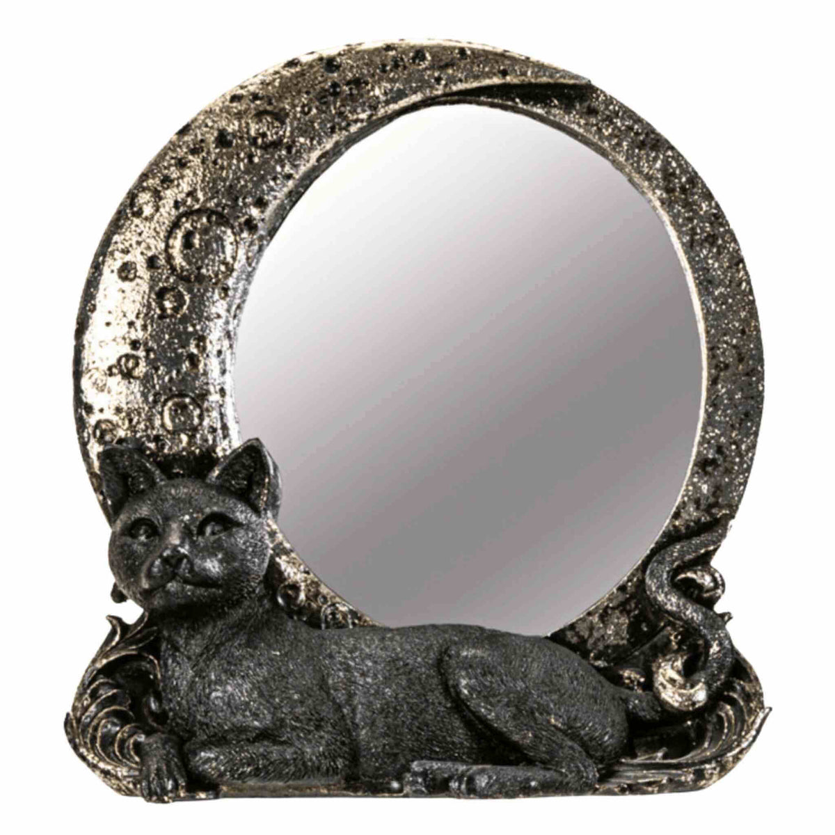 Cat on Moon Mirror