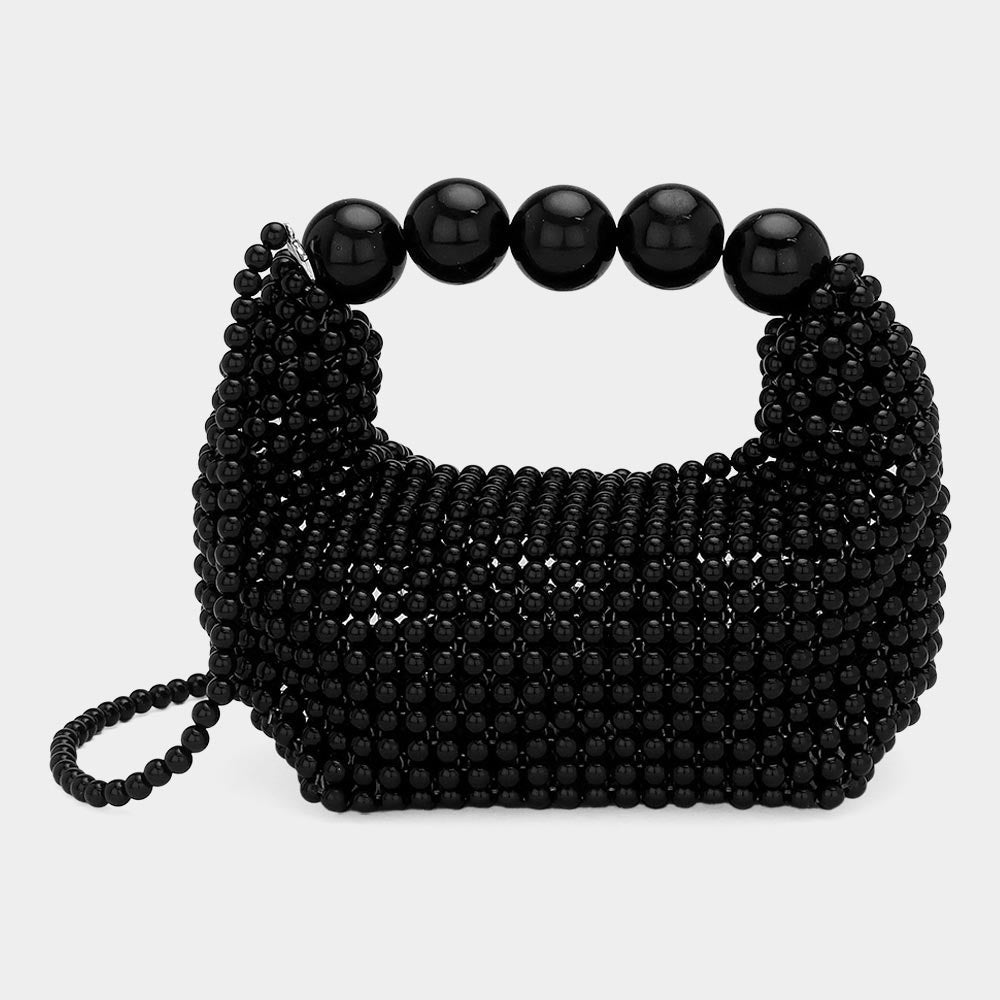 Pearl Beaded Mini Handbag – Top Handle & Crossbody Bag