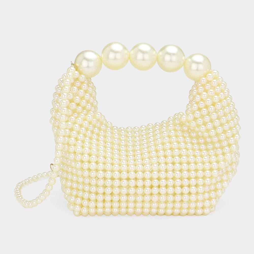 Pearl Beaded Mini Handbag – Top Handle & Crossbody Bag