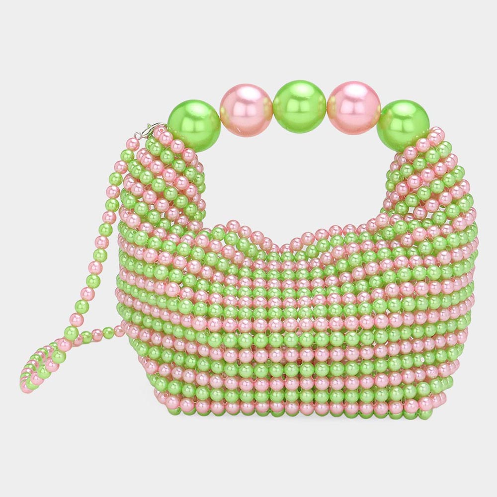 Pearl Beaded Mini Handbag – Top Handle & Crossbody Bag