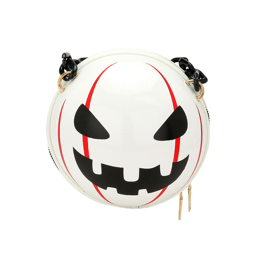 Halloween Pumpkin Face Round Crossbody Bag