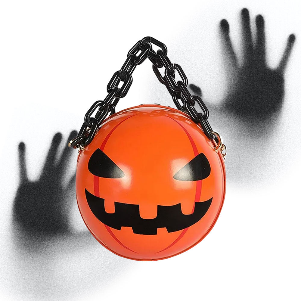 Halloween Pumpkin Face Round Crossbody Bag