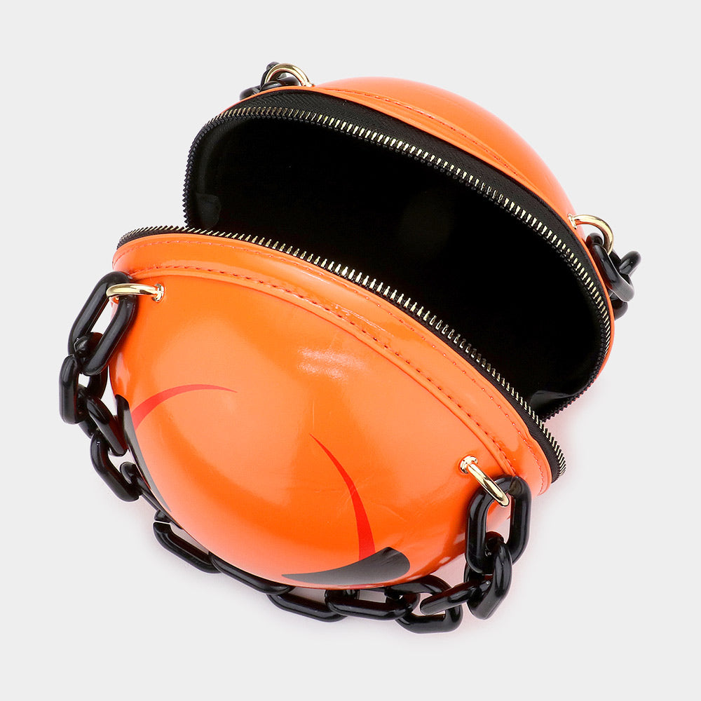 Halloween Pumpkin Face Round Crossbody Bag