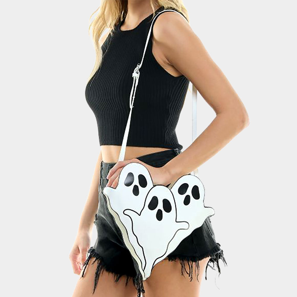 Triple Ghost Heart Shaped Crossbody Bag