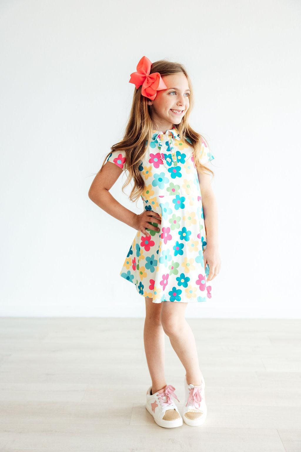 Mila & Rose™ Groovy Blooms S/S Polo Dress