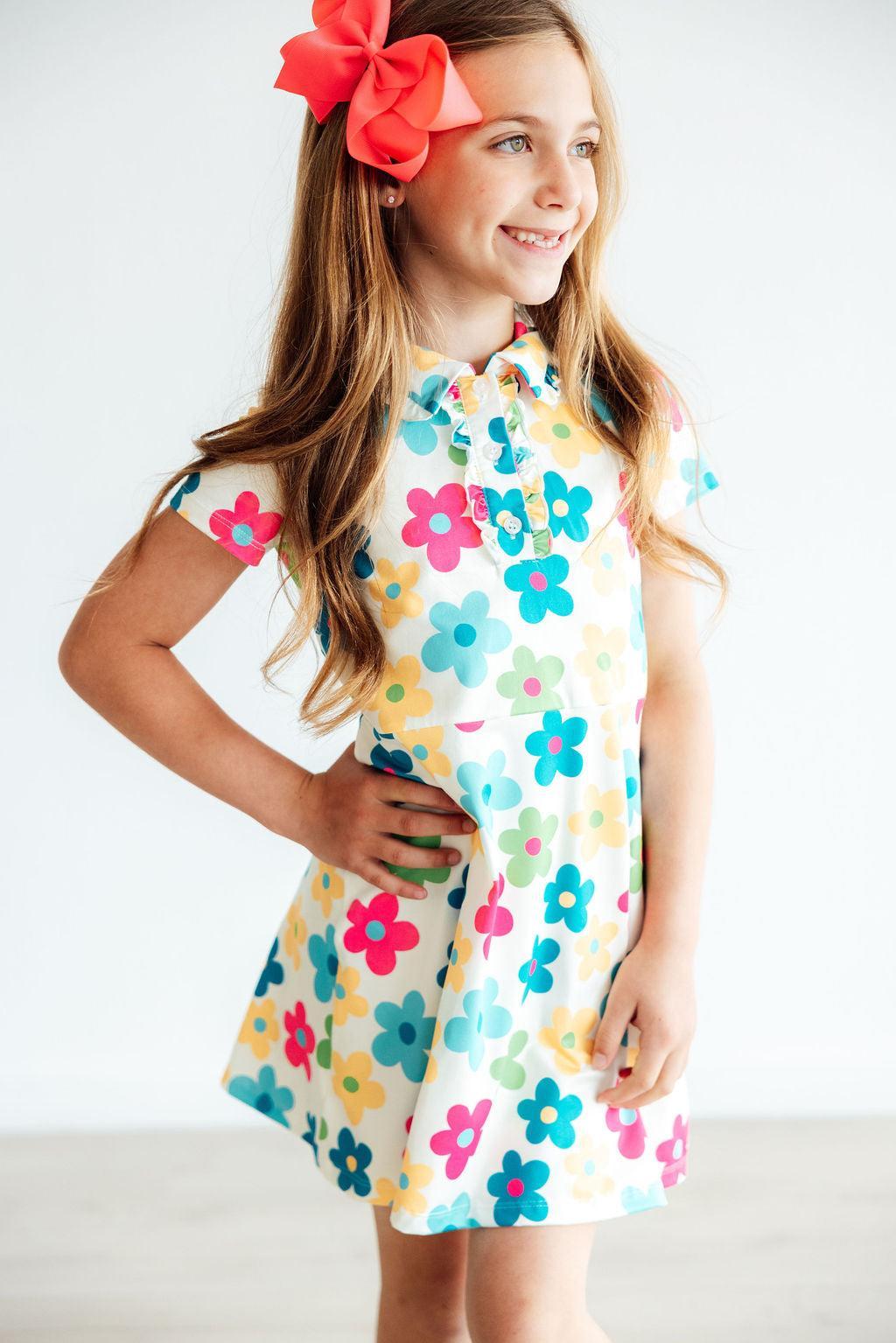 Mila & Rose™ Groovy Blooms S/S Polo Dress