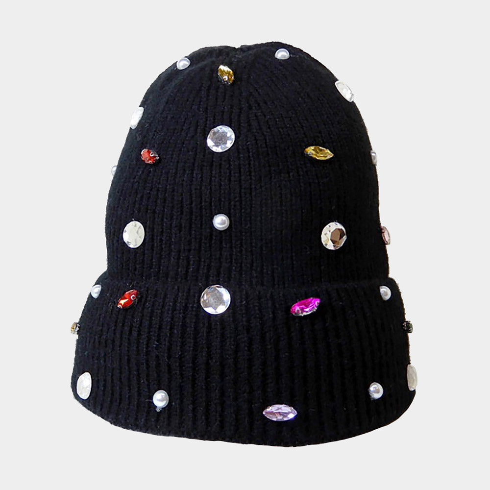Madeline Love Pearl Embellished Fleece-Lined Beanie