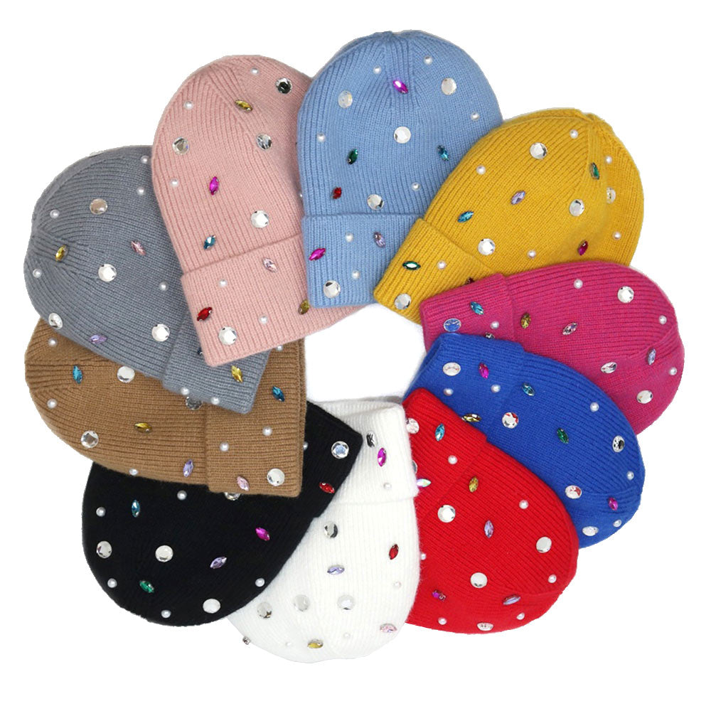 Madeline Love Pearl Embellished Fleece-Lined Beanie