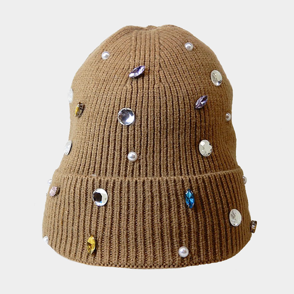 Madeline Love Pearl Embellished Fleece-Lined Beanie