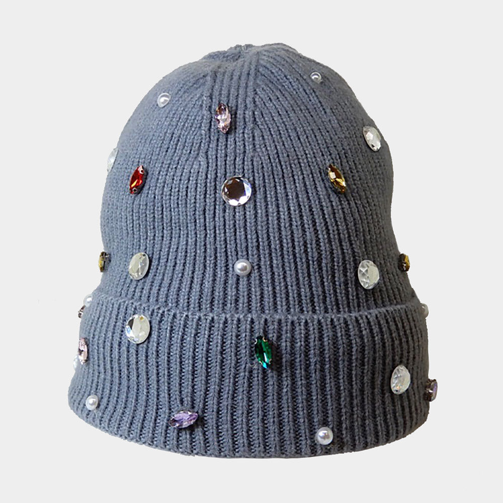 Madeline Love Pearl Embellished Fleece-Lined Beanie