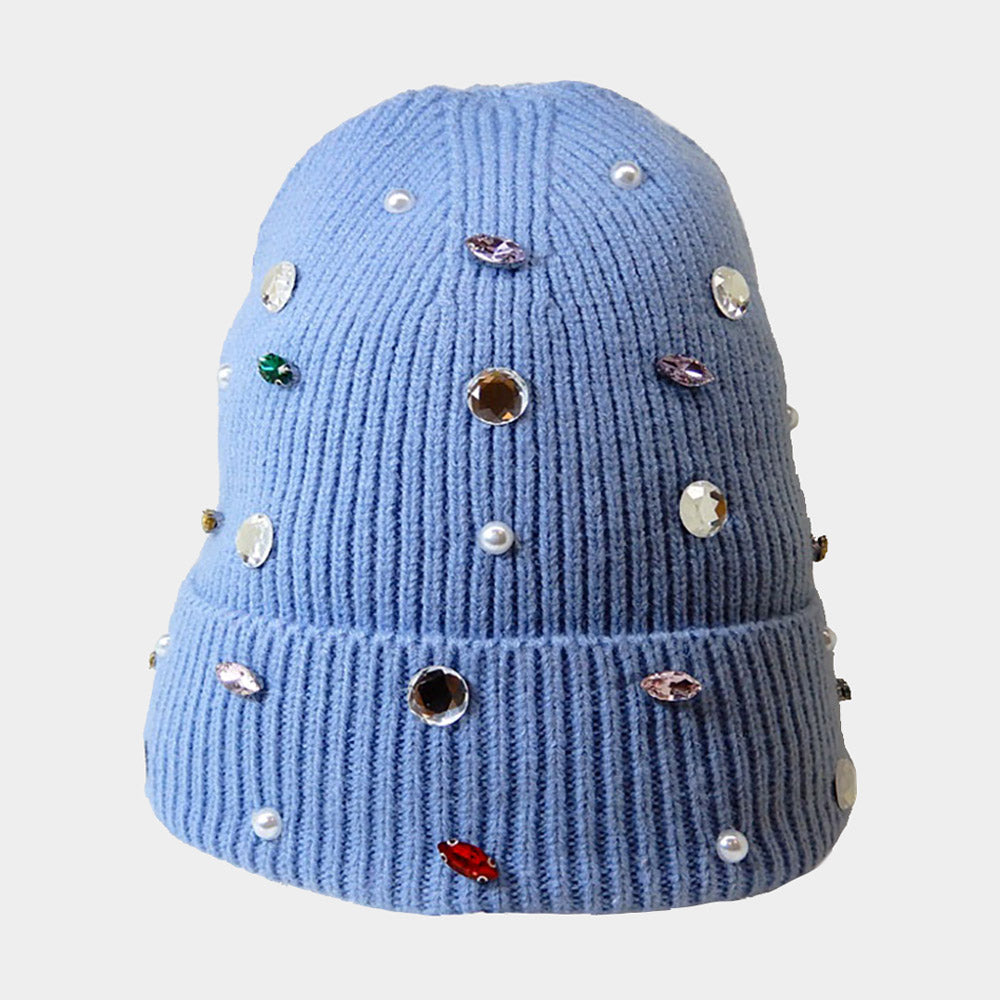 Madeline Love Pearl Embellished Fleece-Lined Beanie