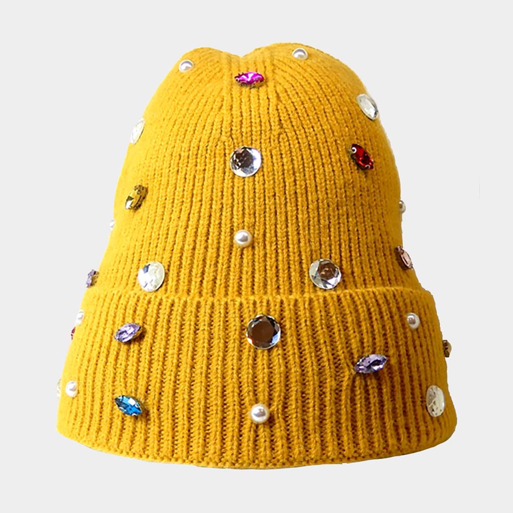 Madeline Love Pearl Embellished Fleece-Lined Beanie