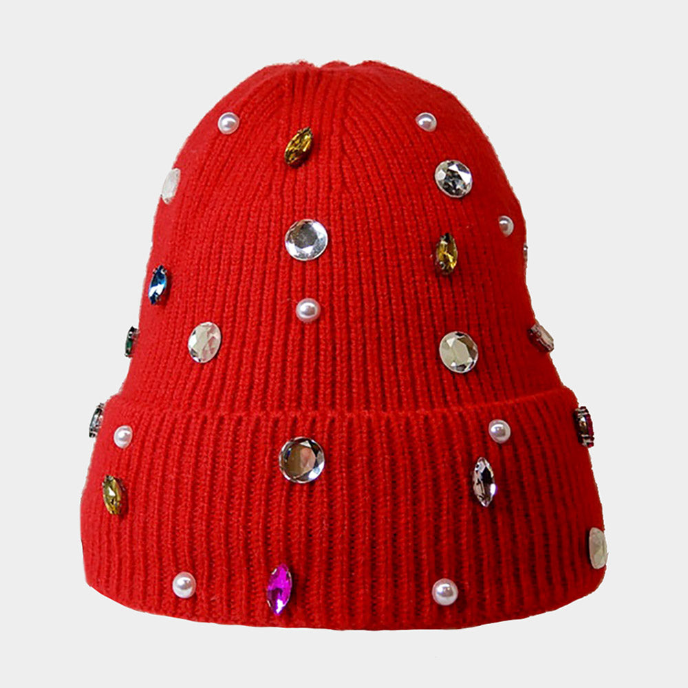 Madeline Love Pearl Embellished Fleece-Lined Beanie