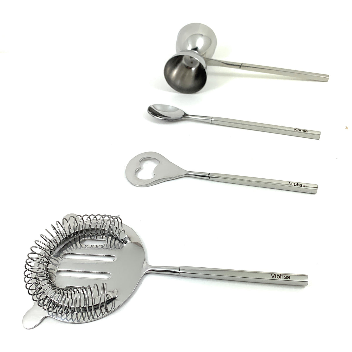 Vibhsa™ 4-Piece Bar Tools Kit | Silver