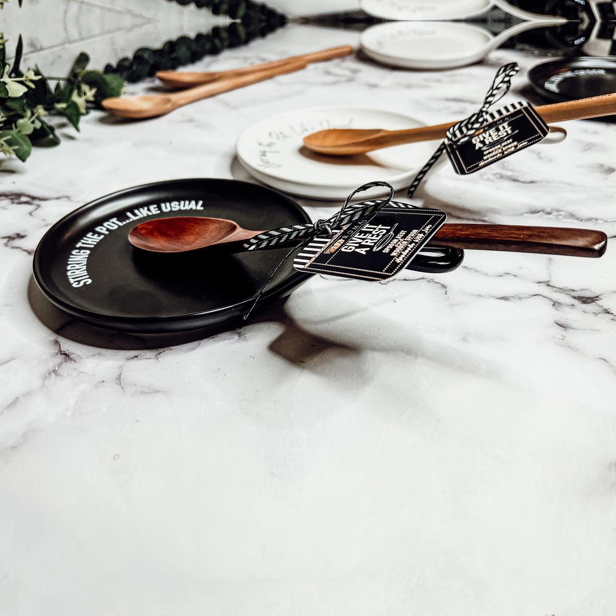 Gia Roma — Give It a Rest LG Spoon Rest & Wooden Spoon Set