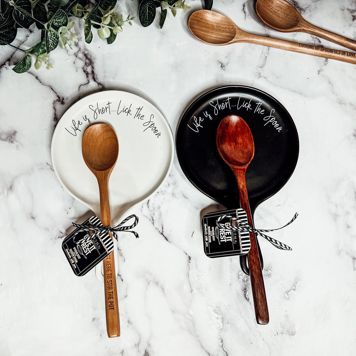 Gia Roma — Give It a Rest LG Spoon Rest & Wooden Spoon Set