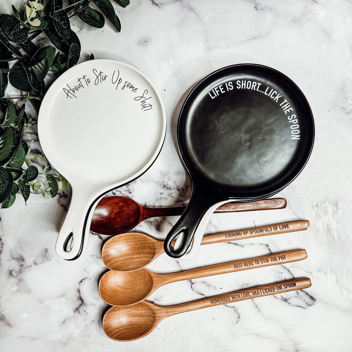 Gia Roma — Give It a Rest LG Spoon Rest & Wooden Spoon Set