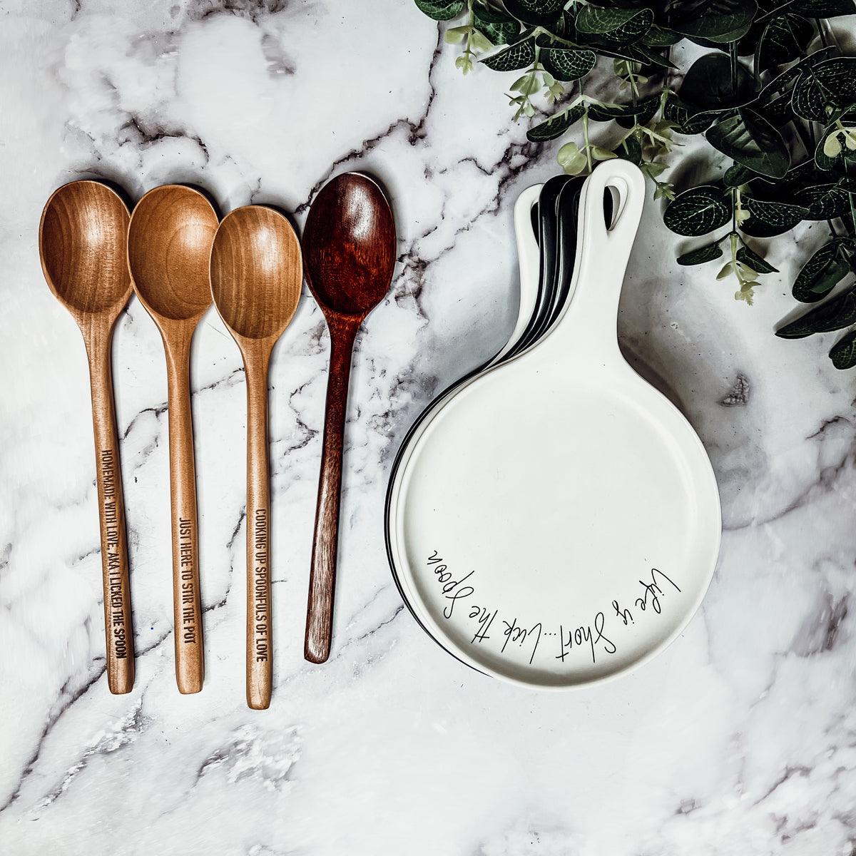Gia Roma — Give It a Rest LG Spoon Rest & Wooden Spoon Set