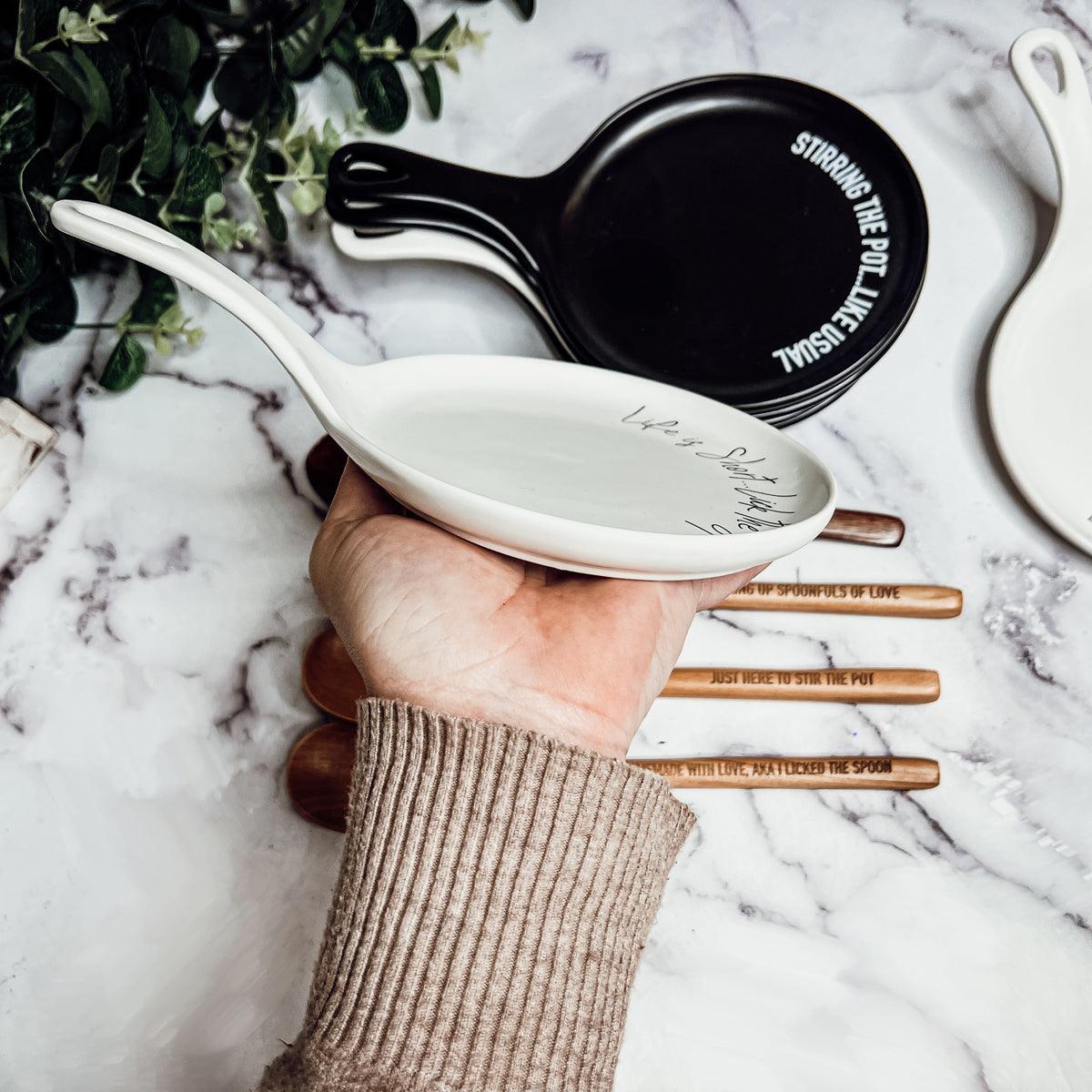 Gia Roma — Give It a Rest LG Spoon Rest & Wooden Spoon Set