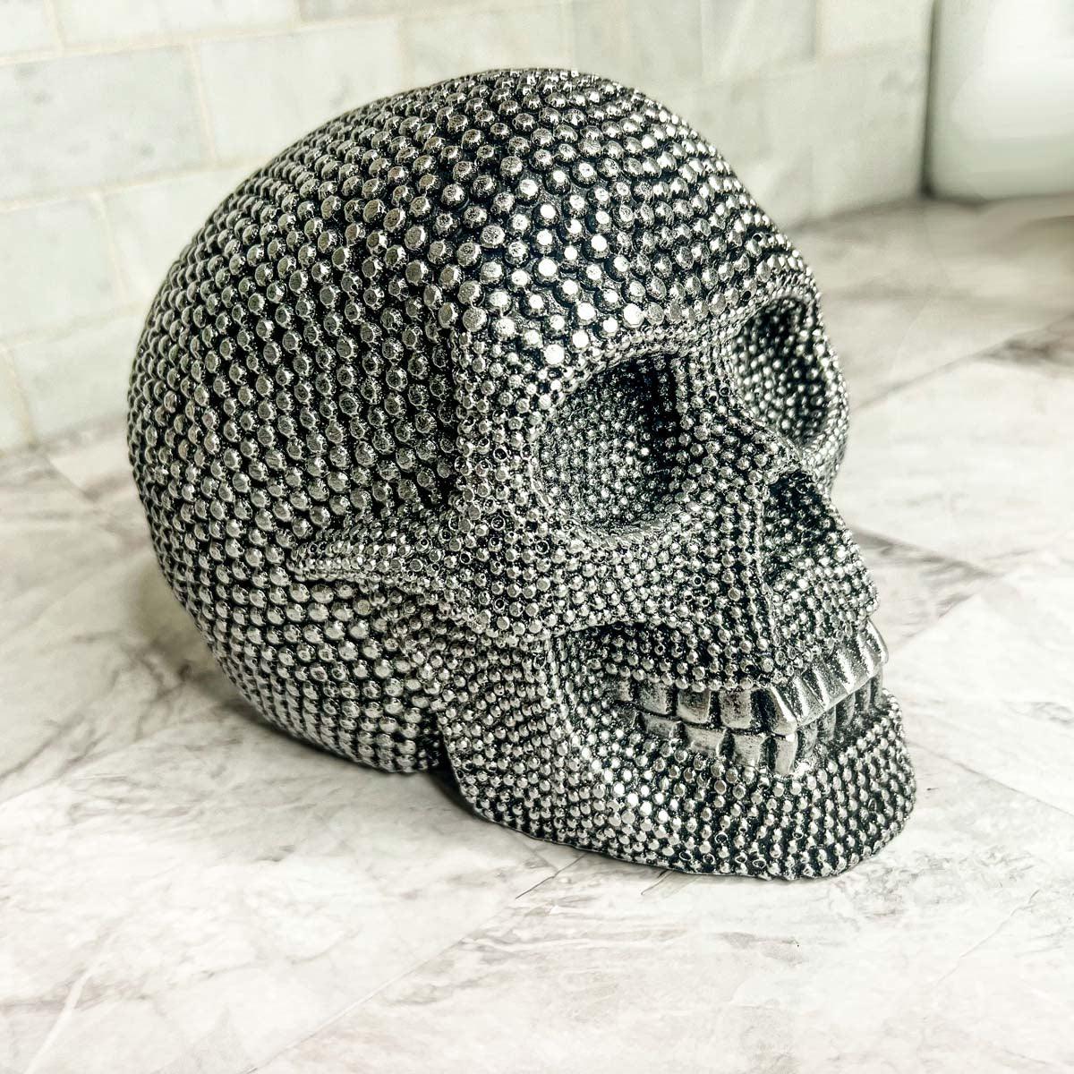 Jeweled Skull Figurine – Gold or Silver